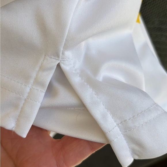 Izod Golf Shirt Size XL Short Sleeve Collared White Blue Gray Yellow Colorblock - Picture 3 of 8